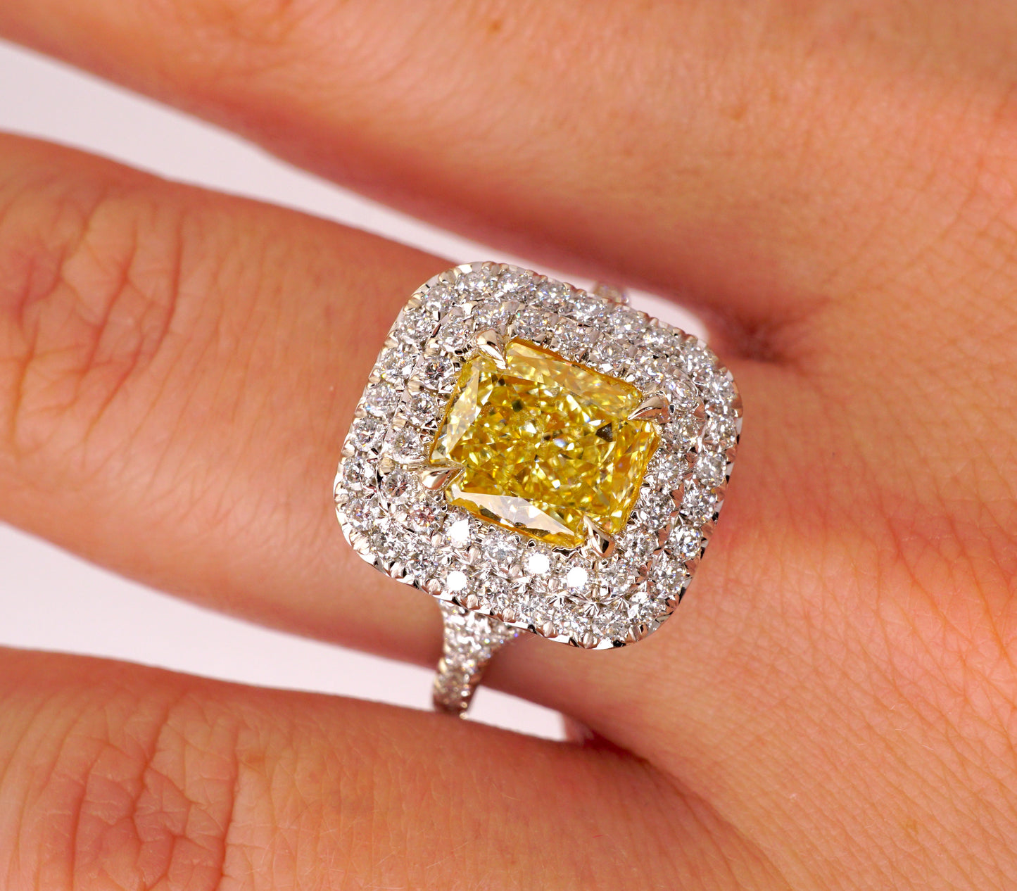 GIA Certified Fancy Yellow 2.03 Carat Diamond Engagement Ring