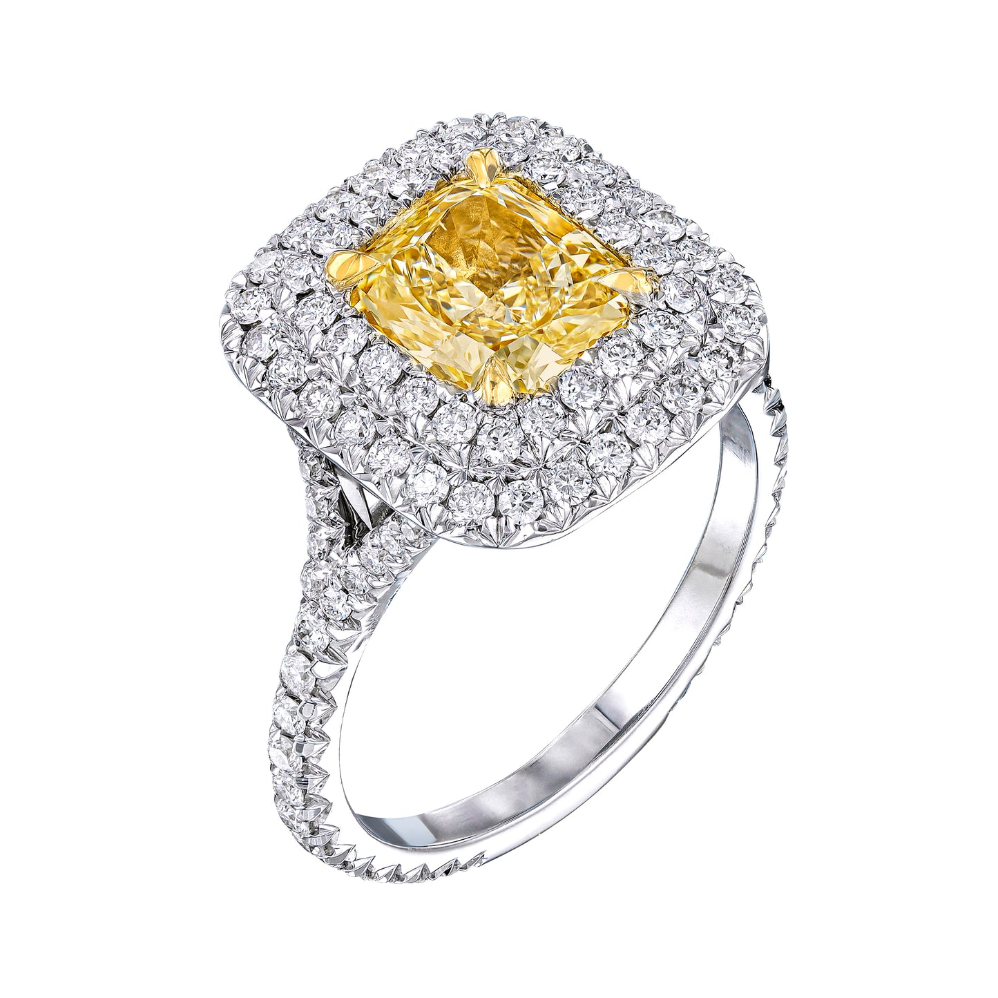 GIA Certified Fancy Yellow 2.03 Carat Diamond Engagement Ring