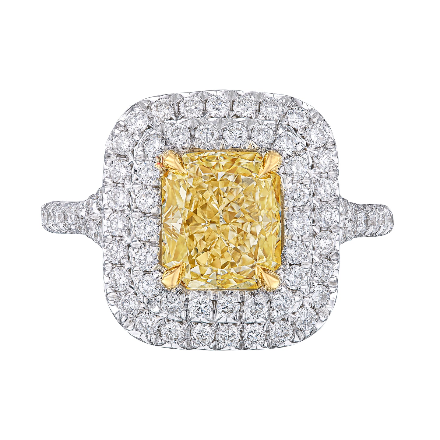 GIA Certified Fancy Yellow 2.03 Carat Diamond Engagement Ring