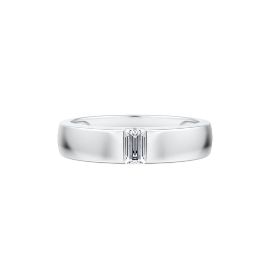 Tension Set Emerald Wedding Band