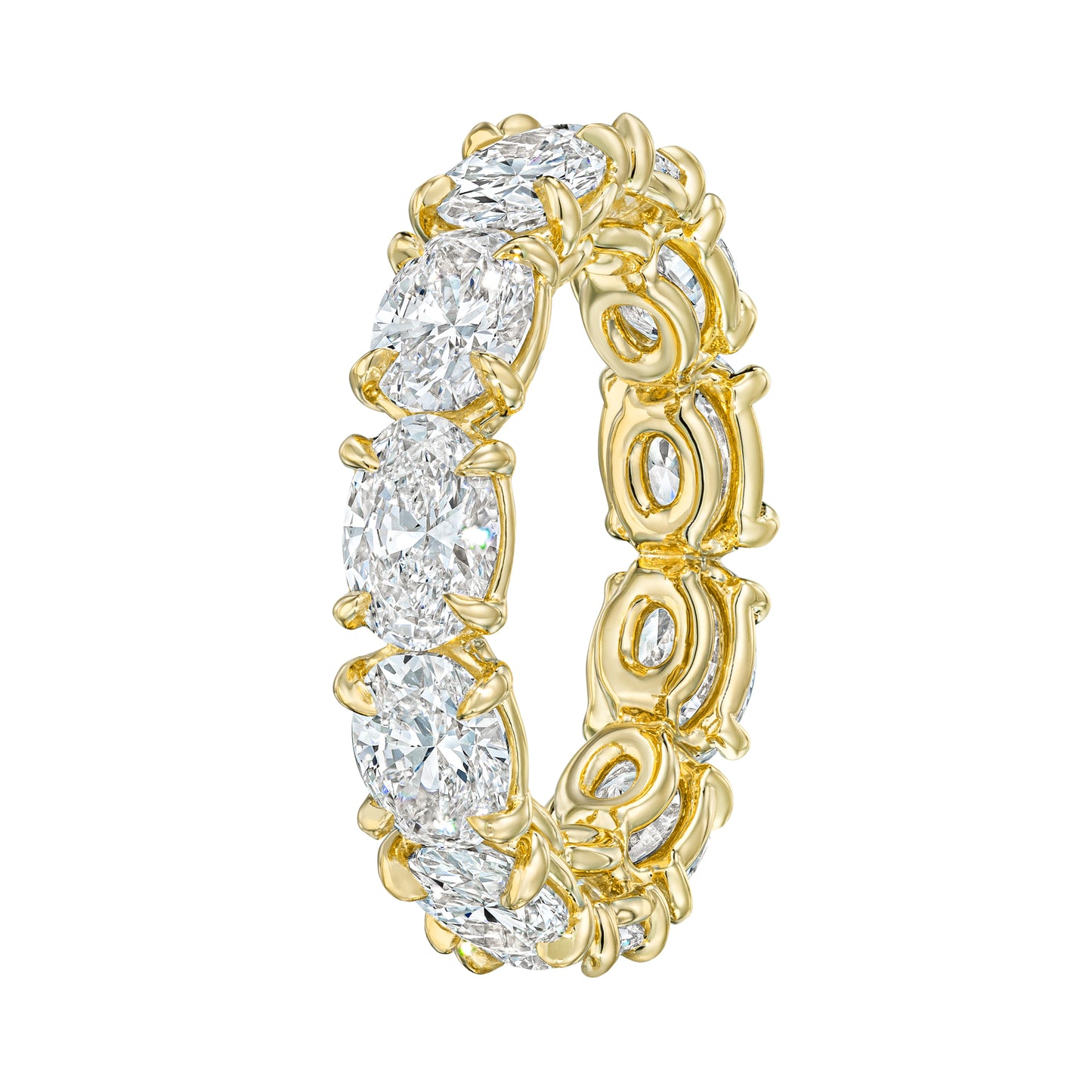 5.06 CT Oval East-West Eternity 18K Gold Band